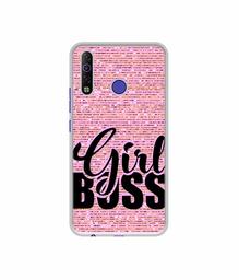 Amazon Brand - Solimo Designer Girl Boss On Pink Sparkle UV Printed Soft Back Case Mobile Cover for Tecno Camon 12 Air