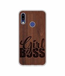 Amazon Brand - Solimo Designer Girl Boss On Wood UV Printed Soft Back Case Mobile Cover for Tecno Camon i2