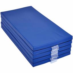 AmazonBasics Lot de 5 tapis pour la sieste en mousse visco-élastique, bleu, avec pochette pour nom