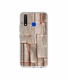 Amazon Brand - Solimo Designer Books Texture UV Printed Soft Back Case Mobile Cover for Vivo U20