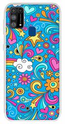 Amazon Brand - Solimo Designer Multicolor Art Design Blue Printed Soft Back Case Mobile Cover for Samsung Galaxy M31