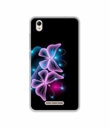 Amazon Brand - Solimo Designer Butterflies Neon Light UV Printed Soft Back Case Mobile Cover for Lava Z60