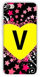 Amazon Brand - Solimo Designer Multicolor Heart Pattern Alphabet-V Printed Soft Back Case Mobile Cover for Vivo Y69