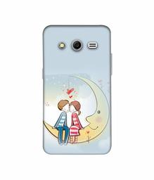 Amazon Brand - Solimo Designer Couple Sitting On Moon 3D Printed Hard Back Case Mobile Cover for Samsung Galaxy Core 2 G355H