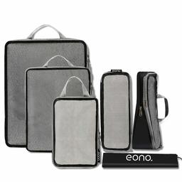 Amazon Brand: Eono Essentials 4/6-Piece Compressible Packing Cubes for Organising Your Travel Luggage Compression Packing Cube Set, Packing Bags Set and Luggage Organiser for Backpack and Suitcase
