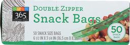 365 Everyday Value, Double Zipper Snack Bags, 50 ct