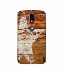 Amazon Brand - Solimo Designer Star Impression On Wood 3D Printed Hard Back Case Mobile Cover for Motorola Moto G4 Plus (with Logo Cut)