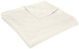 Pinzon 100-Percent Stone Washed Cotton Diamond Matelasse Coverlet, Full/Queen, Ivory