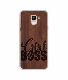 Amazon Brand - Solimo Designer Girl Boss On Wood UV Printed Soft Back Case Mobile Cover for Samsung Galaxy J6