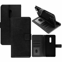 Amazon Brand - Solimo Flip Leather Mobile Cover (Soft & Flexible Back case) for Realme X (Black)