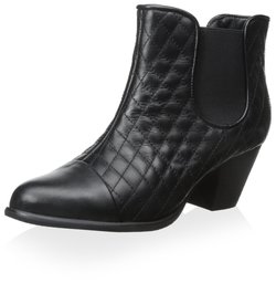 Sixth & Love Women's Quilted Ankle Bootie, Black, 6.5 M US