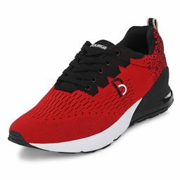 Bourge Men's Loire-184 Red and Grey Running Shoes-7 UK (41 EU) (8 US) (Loire-184-07)