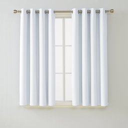 UMI. by Amazon - Cortinas Opacas Térmicas de Salón Dormitorio Anti Ruido para Ventana de Habitaciones Infantiles Juveniles 2 Piezas con Ojales 117 x 138 cm Blanco