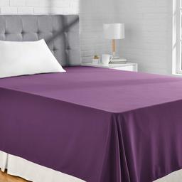 AmazonBasics Microfiber Flat Sheet, Plum 230 x 260 + 10 cm