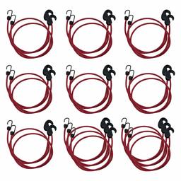 AmazonBasics Adjustable 48-Inch Bungee Cords, 2-Tone: red + Black, 2-Pack (20-Piece)