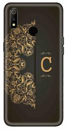 Amazon Brand - Solimo Designer Black Pattern Alphabet-C 3D Printed Hard Back Case Mobile Cover for Realme 3 / Realme 3i