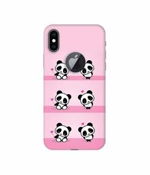 Amazon Brand - Solimo Designer Panda Pattern 3D Printed Hard Back Case Mobile Cover for Apple iPhone Xs Max (Logo Cut)