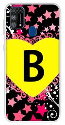 Amazon Brand - Solimo Designer Multicolor Heart Pattern Alphabet-B Printed Soft Back Case Mobile Cover for Samsung Galaxy M31