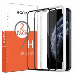 EONO Essentials [2 Pezzi] Pellicola Protettiva Compatibile con iPhone 11 PRO Max/XS Max in Vetro Temperato - Copertura Totale 3D - Anti-Graffi Anti-Impronte Durezza 9H Trasparenza 99,99% Senza Bolle