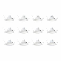 AmazonCommercial 120 Watt Equivalent, 5/6-Inch Recessed Downlight, Dimmable, CEC Compliant, Energy Star, Round LED Light Bulb | Warm White, 12-Pack