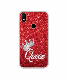 Amazon Brand - Solimo Designer Queen On Red Glitter UV Printed Soft Back Case Mobile Cover for Micromax Canvas 2 Plus (2018)