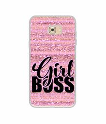 Amazon Brand - Solimo Designer Girl Boss On Pink Sparkle UV Printed Soft Back Case Mobile Cover for Samsung Galaxy C7 Pro