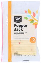 365 by Whole Foods Market, Cheese Slices, Pepper Jack (10 Slices), 8 Ounce