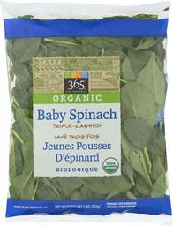 365 Everyday Value, Organic Baby Spinach, 5 oz