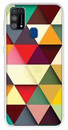 Amazon Brand - Solimo Designer Multicolor Triangle Pattern Printed Soft Back Case Mobile Cover for Samsung Galaxy M31