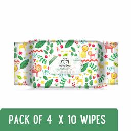 Amazon Brand - Mama Bear Bed Bath Wipes - 10 wipes/pack (Pack of 4)