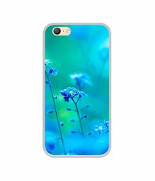 Amazon Brand - Solimo Designer Blue Flower UV Printed Soft Back Case Mobile Cover for Oppo A57