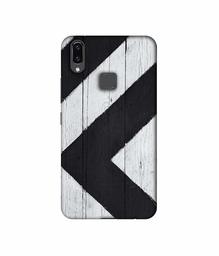 Amazon Brand - Solimo Designer Black Paint Texture on Wood 3D Printed Hard Back Case Mobile Cover for Vivo V9 / V9 Pro