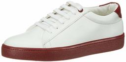 Amazon Brand - Symbol Women's White + Crimson Sneakers-5 UK (38 EU) (8 US) (AZ-WSY-10)