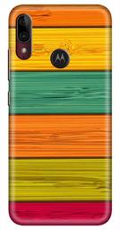 Amazon Brand - Solimo Designer Colorful Wooden Pattern 3D Printed Hard Back Case Mobile Cover for Motorola Moto E6s / Motorola Moto E6 Plus