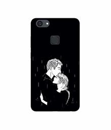 Amazon Brand - Solimo Designer Couples Standing in Rain UV Printed Soft Back Case Mobile Cover for Vivo V7 Plus