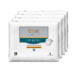 True Care Maximum Plus Absorbency Incontinence Briefs, Large, 72 Count