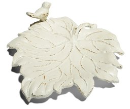 Strathwood Lotus-Shaped Garden Decor with White and Rust Finish