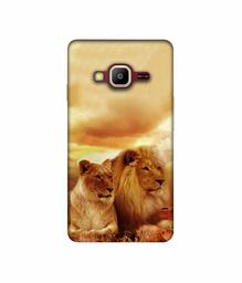 Amazon Brand - Solimo Designer Lion with Lioness 3D Printed Hard Back Case Mobile Cover for Samsung Z2