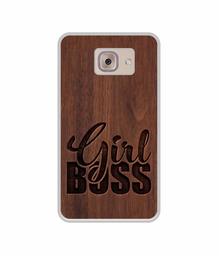 Amazon Brand - Solimo Designer Girl Boss On Wood UV Printed Soft Back Case Mobile Cover for Samsung Galaxy J7 Max