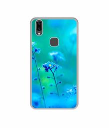 Amazon Brand - Solimo Designer Blue Flower UV Printed Soft Back Case Mobile Cover for Vivo V9