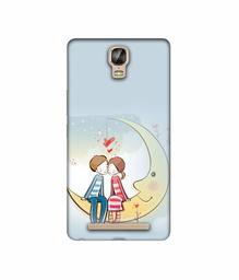 Amazon Brand - Solimo Designer Couple Sitting On Moon 3D Printed Hard Back Case Mobile Cover for Gionee Marathon M5 Plus