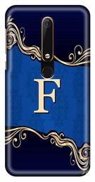 Amazon Brand - Solimo Designer Blue Pattern Alphabet-F 3D Printed Hard Back Case Mobile Cover for Nokia 6 (2018)