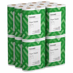 Solimo Basic Flex-Sheets Paper Towels, 24 Value Rolls, White, 102 Sheets per Roll