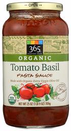 365 Everyday Value, Organic Tomato Basil Pasta Sauce, 25 oz