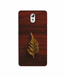 Amazon Brand - Solimo Designer Leaf on Wood 3D Printed Hard Back Case Mobile Cover for Lenovo Vibe P1M