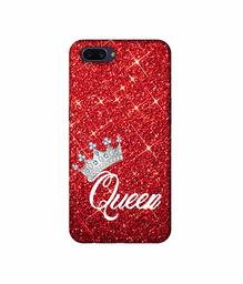 Amazon Brand - Solimo Designer Queen On Red Glitter 3D Printed Hard Back Case Mobile Cover for Oppo A3s