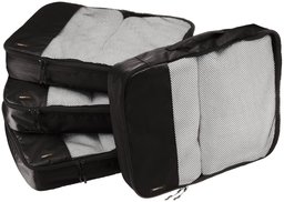 (Renewed) AmazonBasics Packing Cubes/Travel Pouch/Travel Organizer- Large, Black