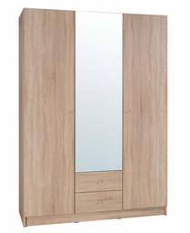 Marchio Amazon - Movian, armadio a 3 ante con specchio modello Morava, 150 x 212 x 59 cm, quercia Sonoma