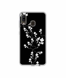 Amazon Brand - Solimo Designer Color Flowers UV Printed Soft Back Case Mobile Cover for Samsung Galaxy A20