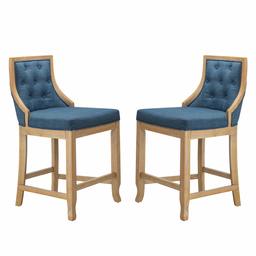 Amazon Brand – Stone & Beam Classic Tufted Counter-Height Barstool, Set of 2, 37.5